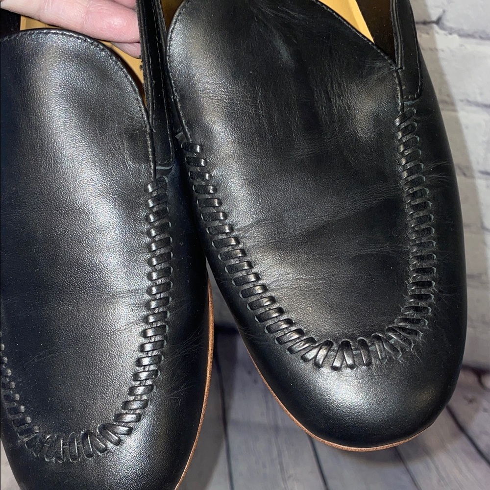 Franco Sarto Black Leather Loafers Sz 9 - Picture 11 of 11